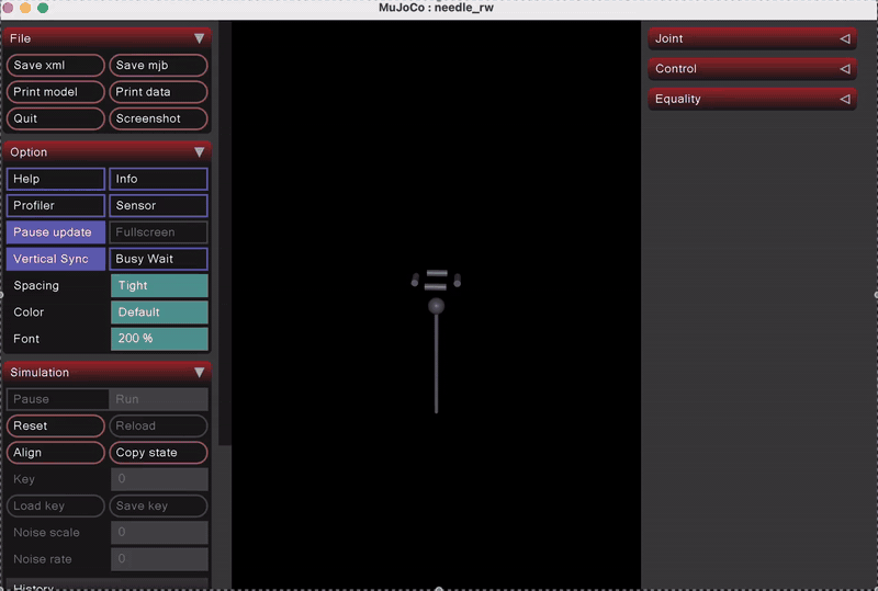 Space Needle simulation: reaction-wheel STM tip stabilization demo